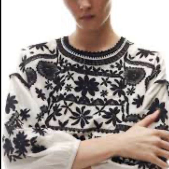 See and Be Seen Embroidered Top Sz M NWOT - Picture 2 of 10